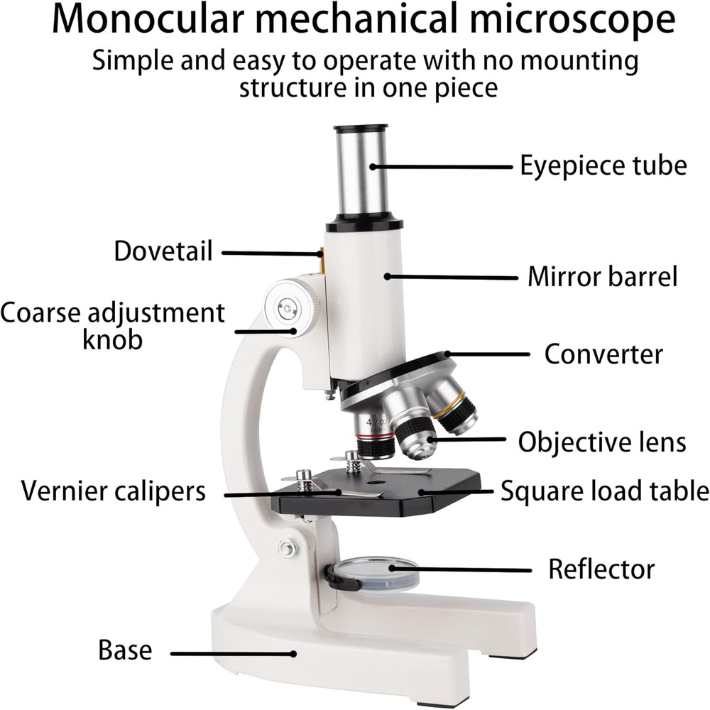 Compound Monocular Microscope 200X-5000X Magnification, Monocular Laboratory Mic