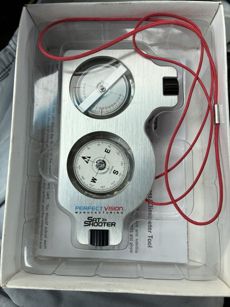 New Perfect Vision Sat Shooter combination Compass/ Clinometer Nav Tool+ Case