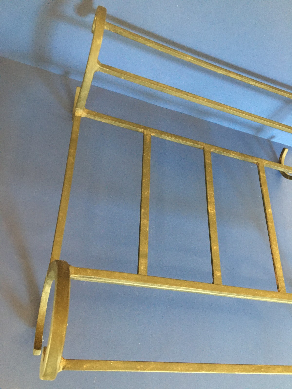 c.2000 ❅Black Rod Iron❅ Vintage Fireplace ~POTTERY BARN~ 18" Log Holder ☆SONOMA☆