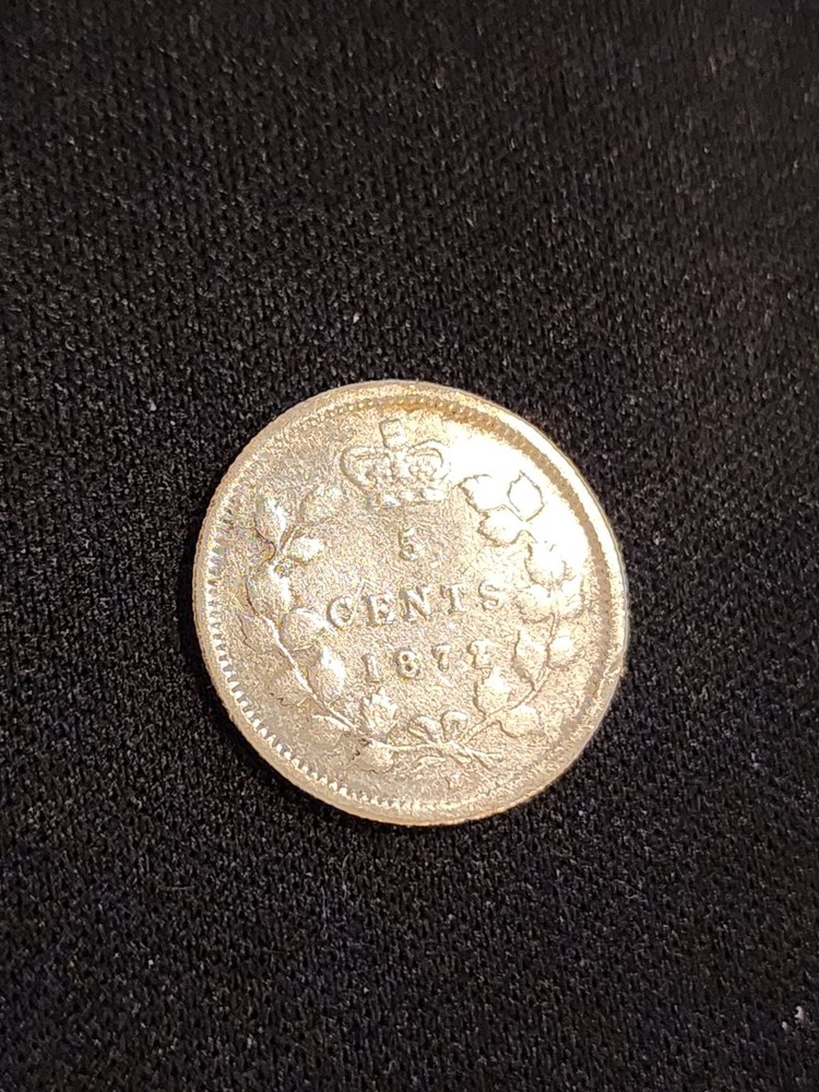 1872H Canada 5 Cents Silver Coin