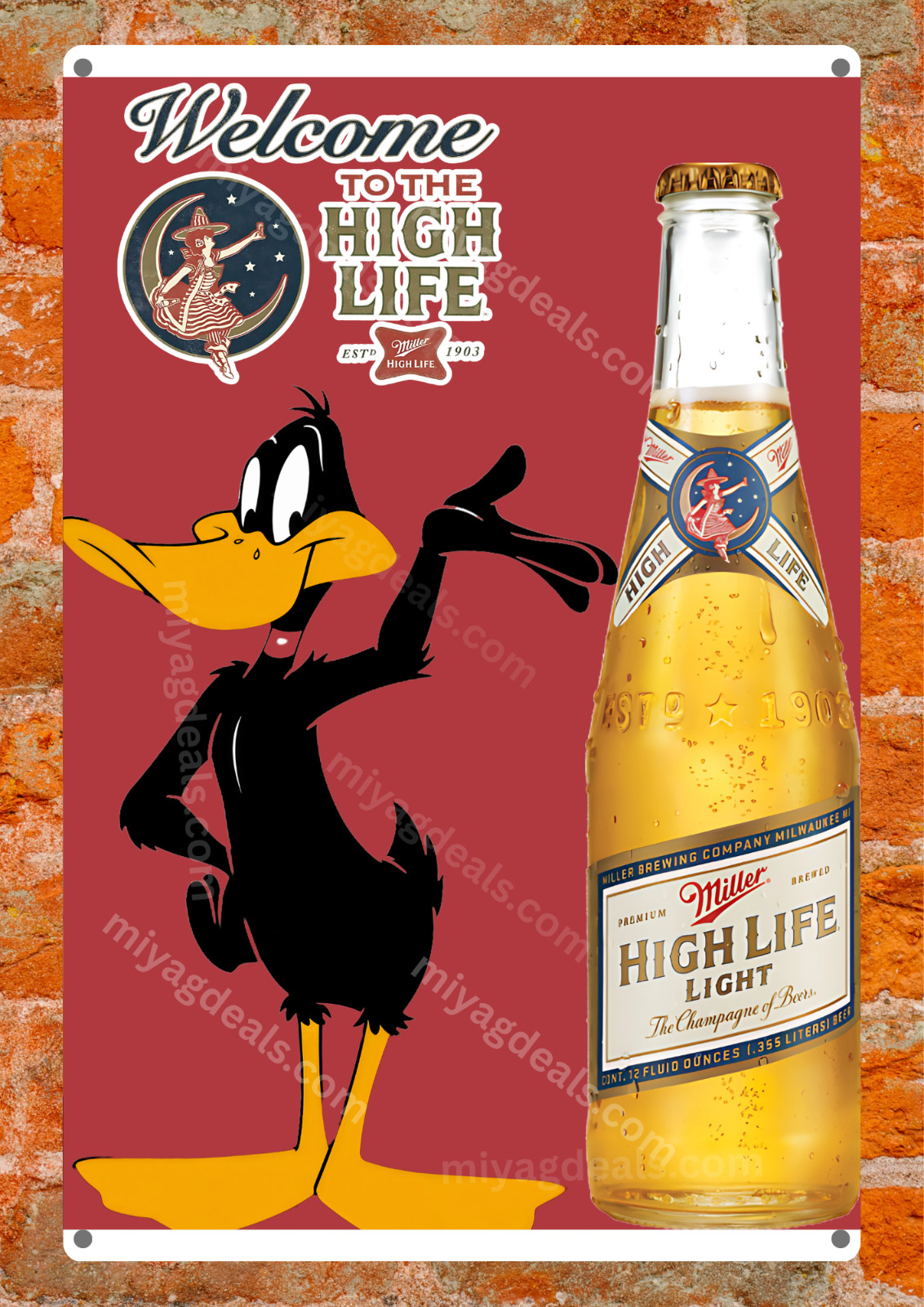 Miller High Life Metal Sexy Cowgirl Mancave Bar Wall Decor Beer Sign Read Des..