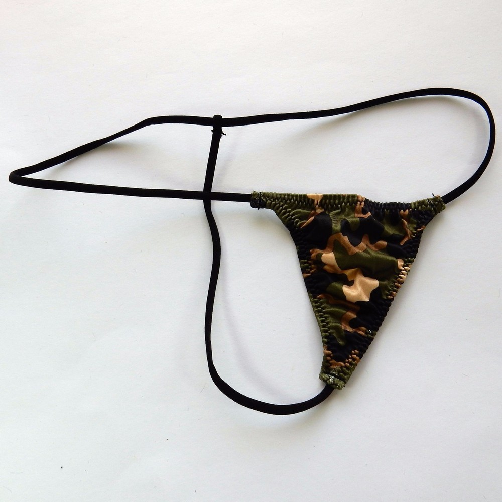 K7012 Mens String Thong Micro Flat Front Triangle Soft Semi C-thru for FUN