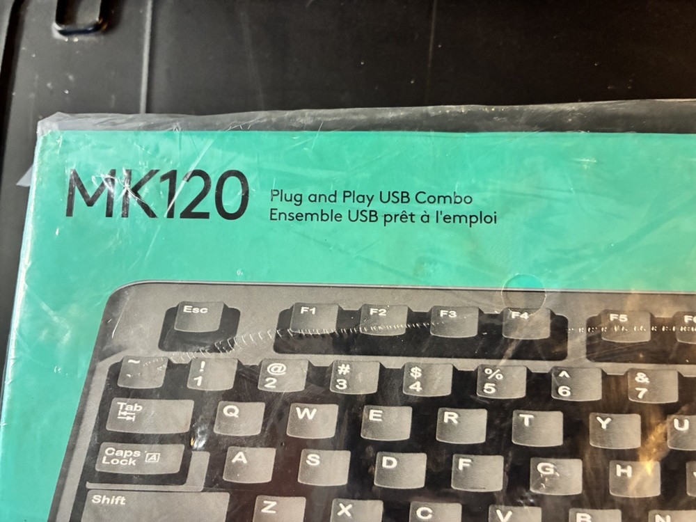 Logitech - MK120 Full-size Wired Membrane Keyboard and Mouse Bundle USB