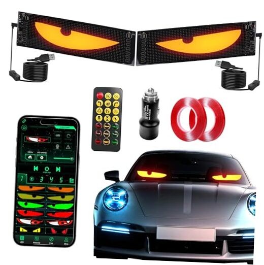 Devil's Eye 2pcs:14"x4.3" Programmable ojos led para carro 14x4.3 inch