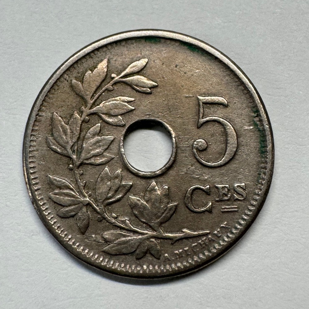 1910 Belgium 5 Centimes - Coin #C-098