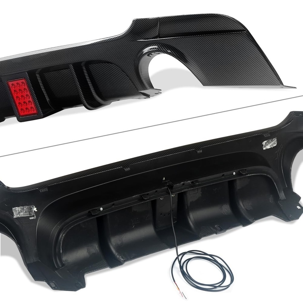 Rear Bumper Diffuser with Light for E92 E93 335i 328i 2007-2013 Carbon Fiber
