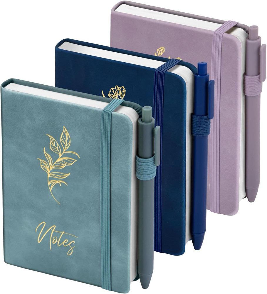 3 Pack Pocket Journaling Notebooks, A6 Small Notebook Total 360 Pages Journaling