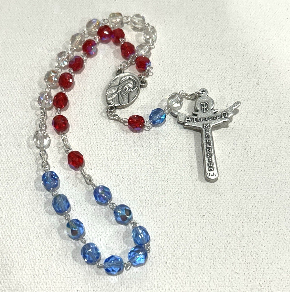 Holy Trinity Chaplet, 11", w/ Laminated Prayer Card, Instructions, Made in Italy