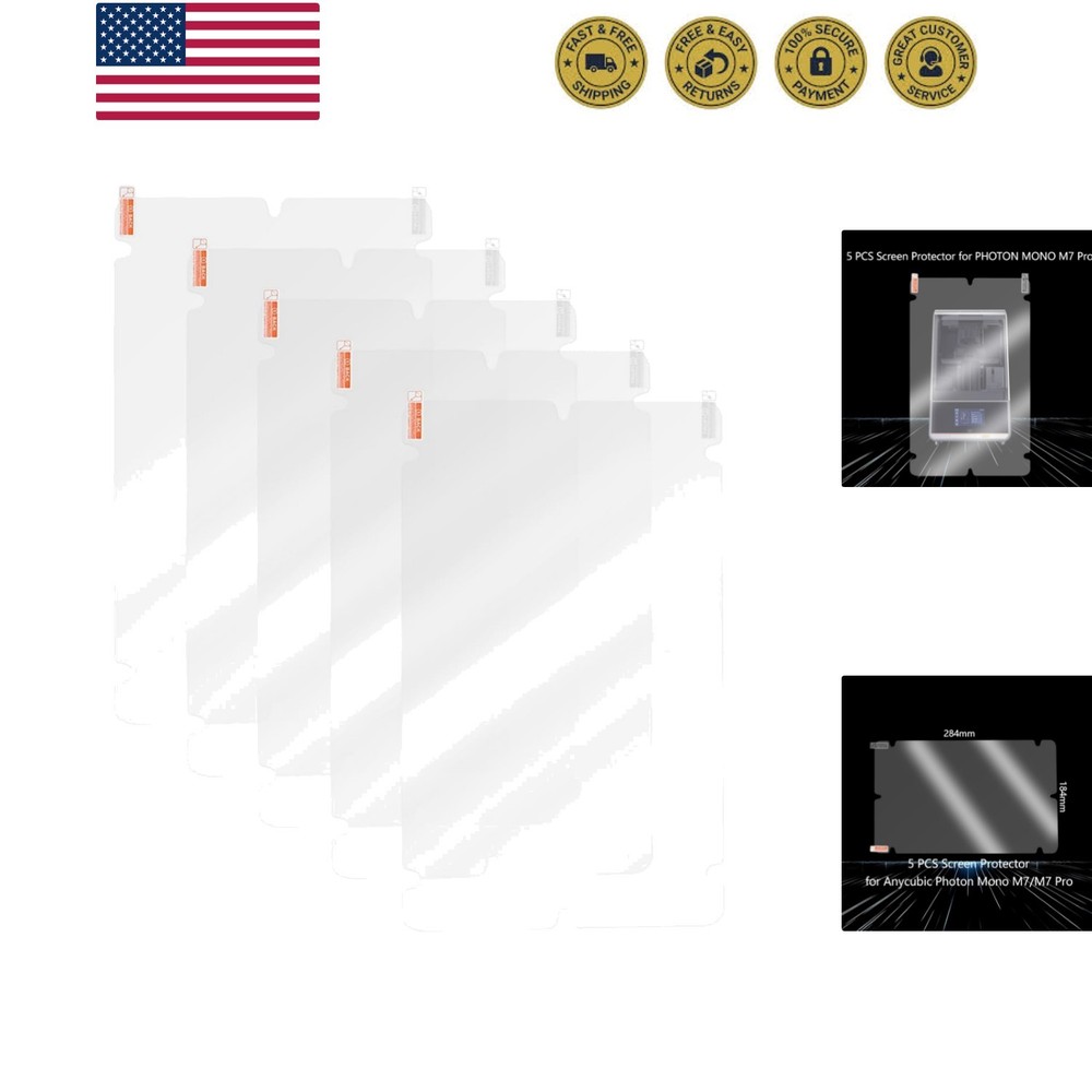 5PCS Screen Protector for Anycubic Photon M7 Pro, Resin 3D Printer Scratch Pr...
