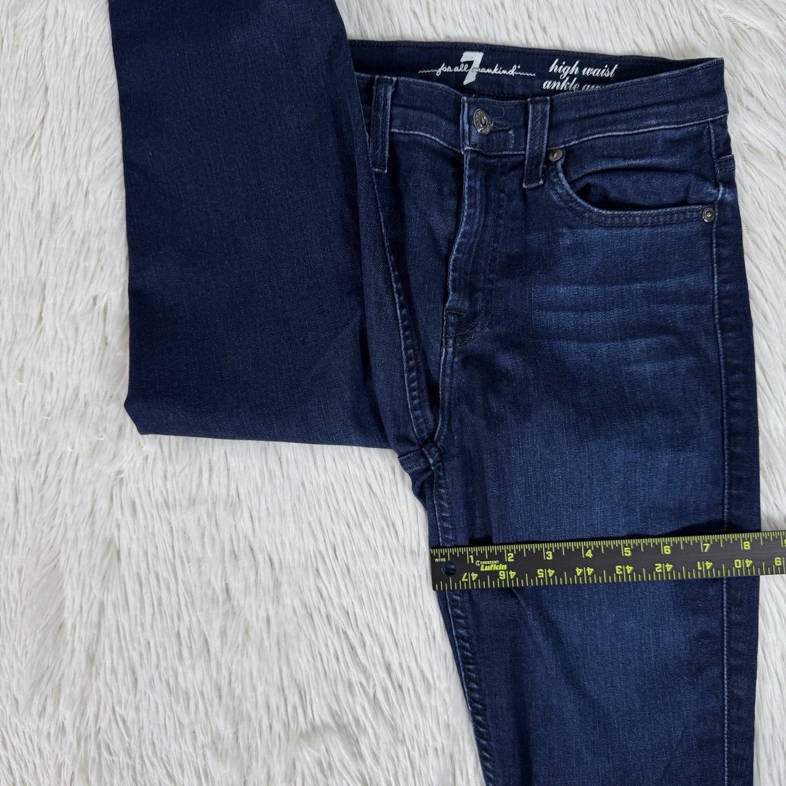 7 For All Mankind Gwenevere Dark Wash High Waist Ankle Denim Jeans Women's 26