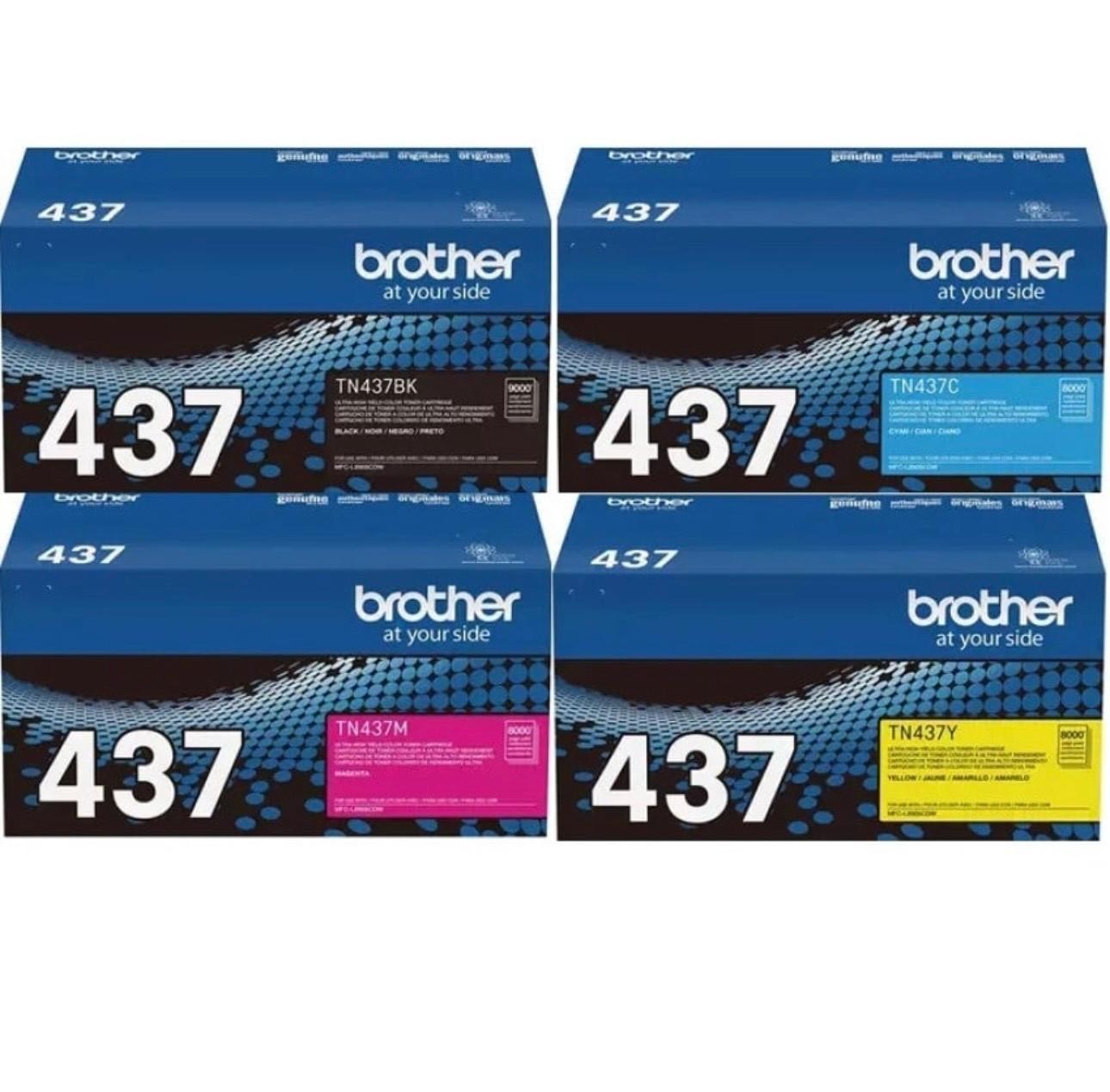 Brother TN437 High Yield Toner Cartridge 4-Pack (Black, Cyan, Magenta, Yellow)