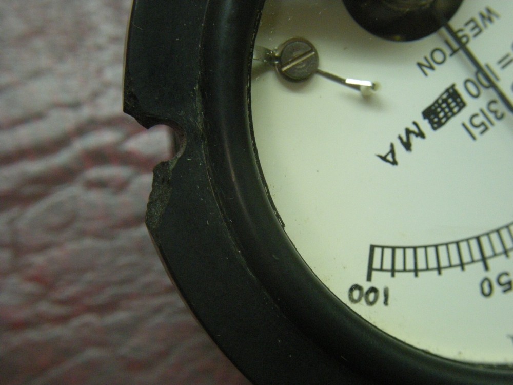Vintage Weston Panel Meter, +/- 100 mA DC, Model 506, KS13151, TESTED