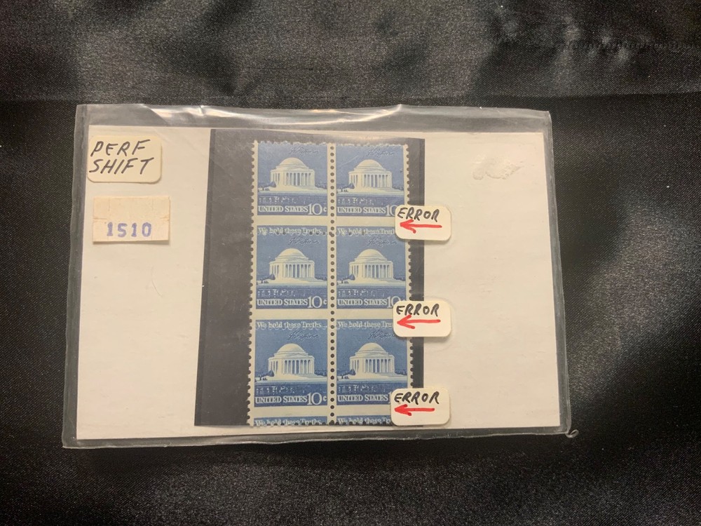 USPS perf. shift error stamp 1510 Jefferson Memorial 10 cent stamp