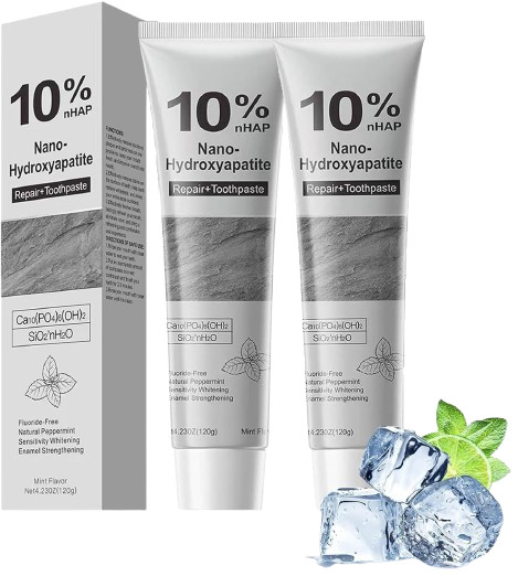 2Pcs 10% Hydroxyapatite Toothpaste,Nano-Hydroxyapatite Toothpaste  4.23 oz