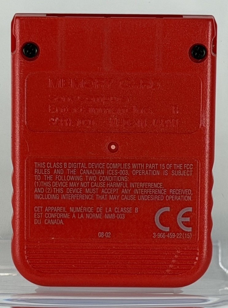 SONY PLAYSTATION 1 ONE PS1 MEMORY CARD SOLID RED *TESTED & WORKING*