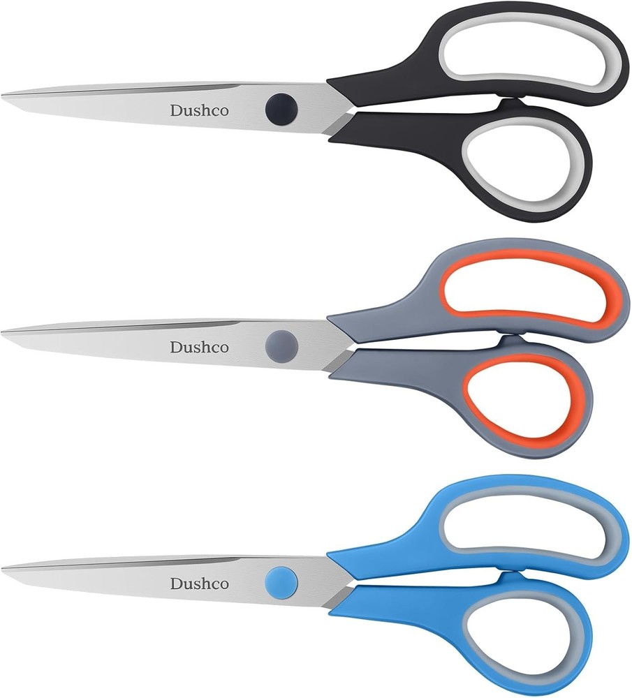 Scissors, 8.5 Inch Multipurpose Scissors Bulk Set of 3 Pack, Ultra Sharp 2.5m...