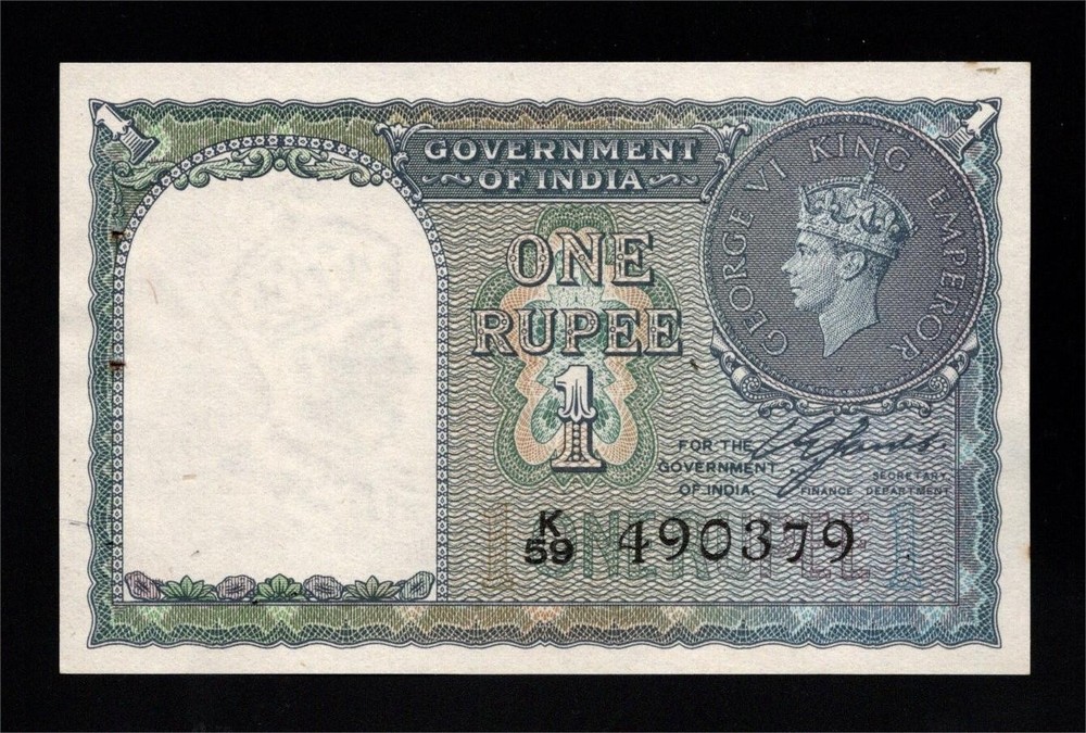 India - Old 1 Rupee Note - 1940 - P25a - Uncir.