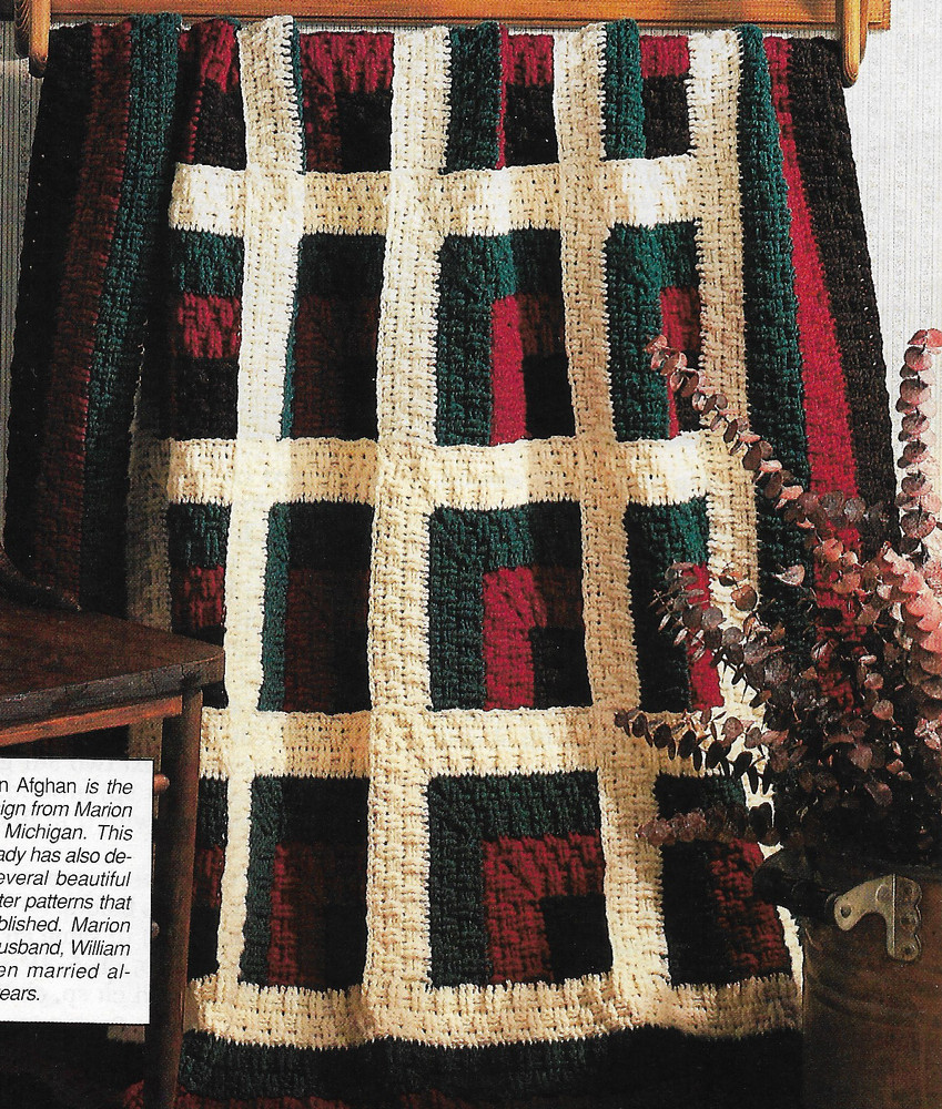 Log Cabin Afghan crochet pattern instructions