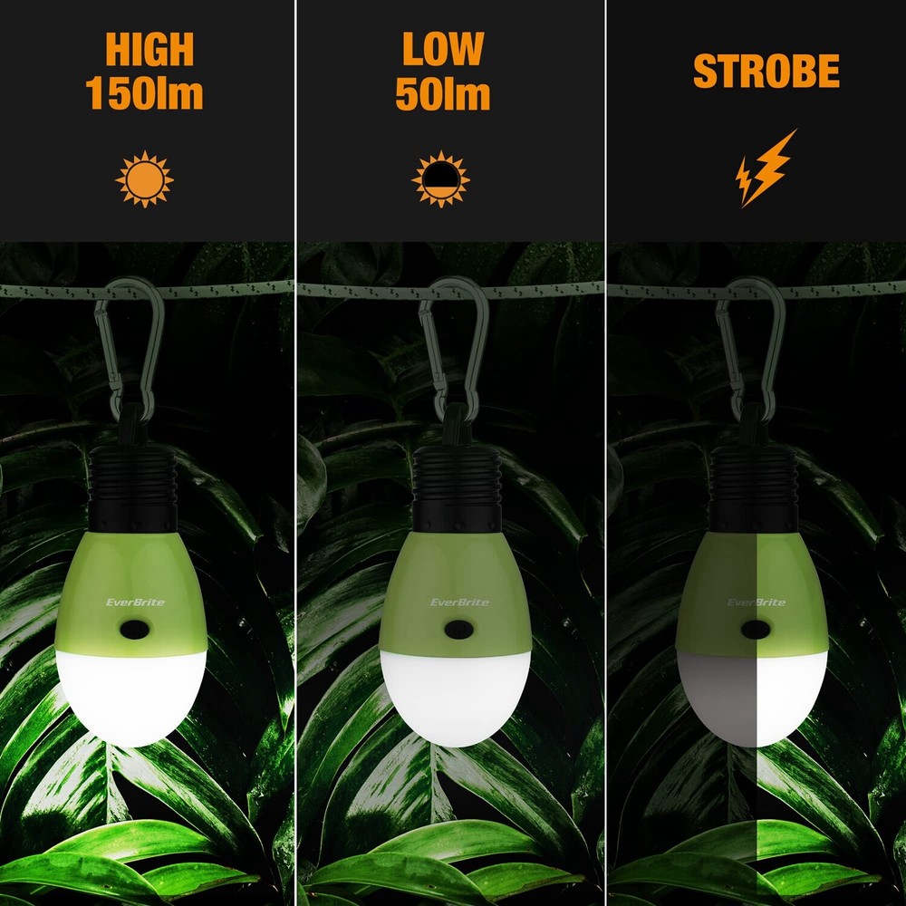 EverBrite 3PACK Rechargeable Camping LED Bulb USB LED Tent Light 3 Lighting Mode
