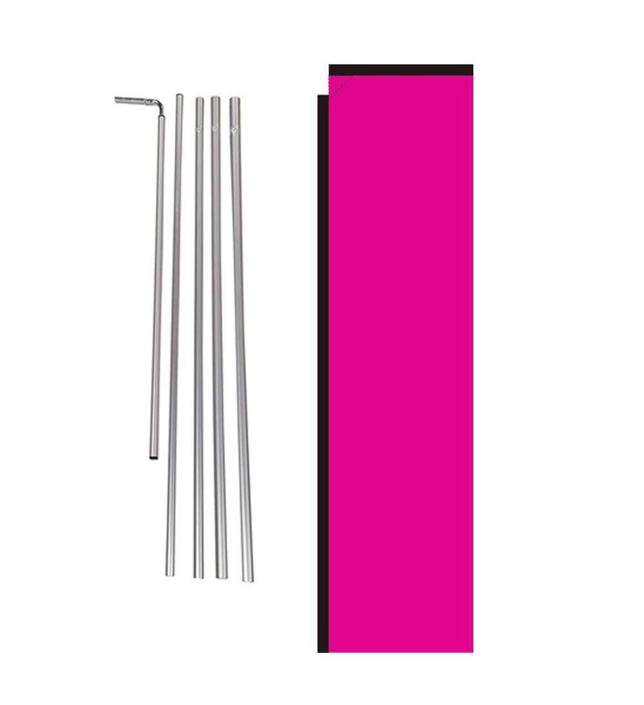 Solid Magenta 15' Advertising Rectangle Feather Banner Flag w/ pole+spike