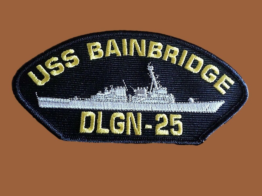 U.S NAVY SHIP HAT PATCH USS BAINBRIDGE DLGN-25 SHIP PATCH HEAT TRANSFER