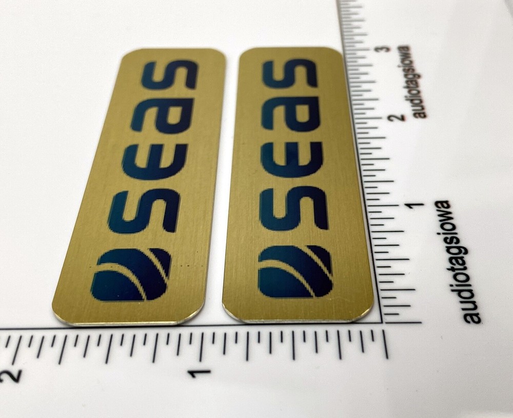 Seas Speaker Grill Badges Pair Custom Made Aluminum