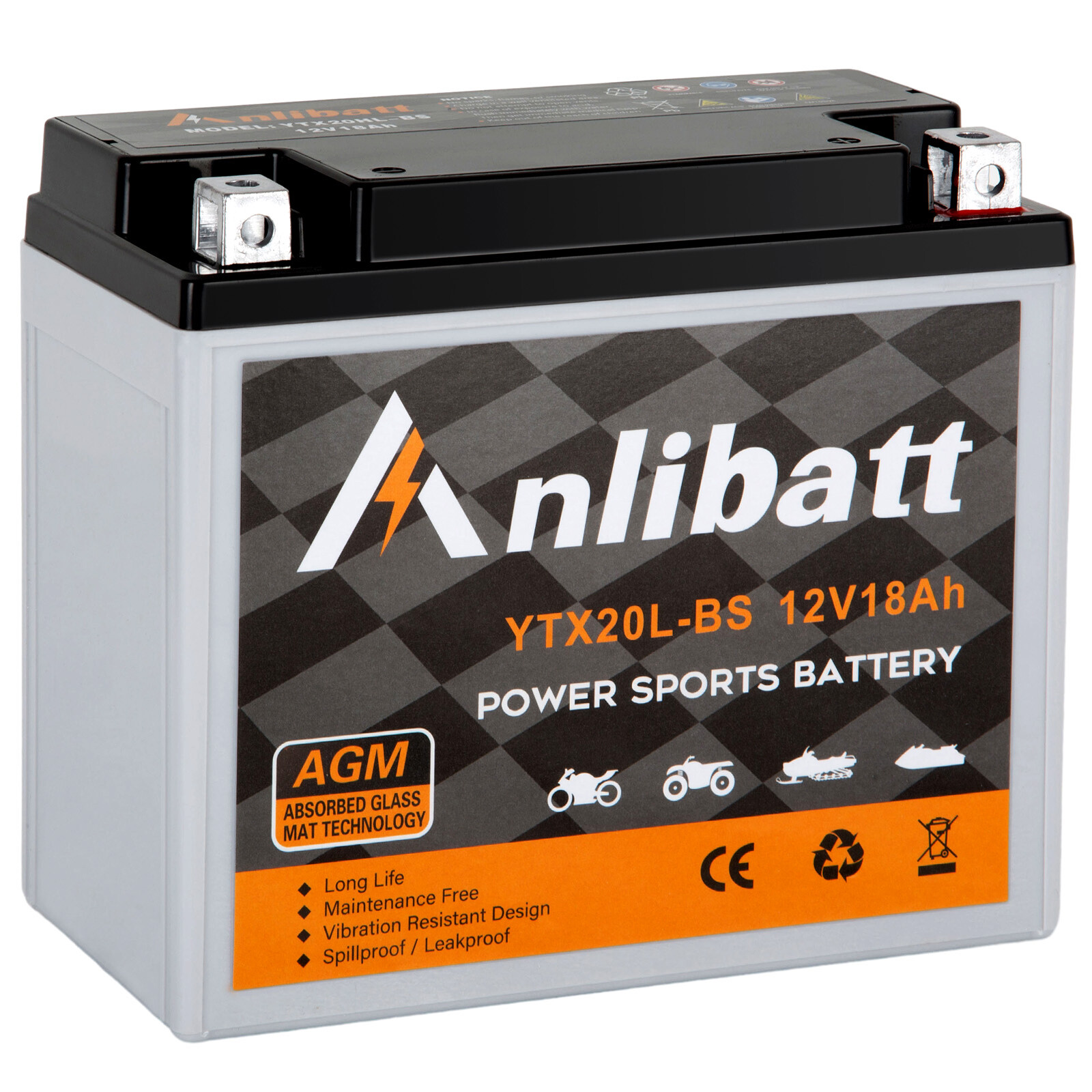 YTX20HL-BS Battery AGM SLA Replacement ETX20L- BS YTX20L-BS GTX20LBS Motorcycle