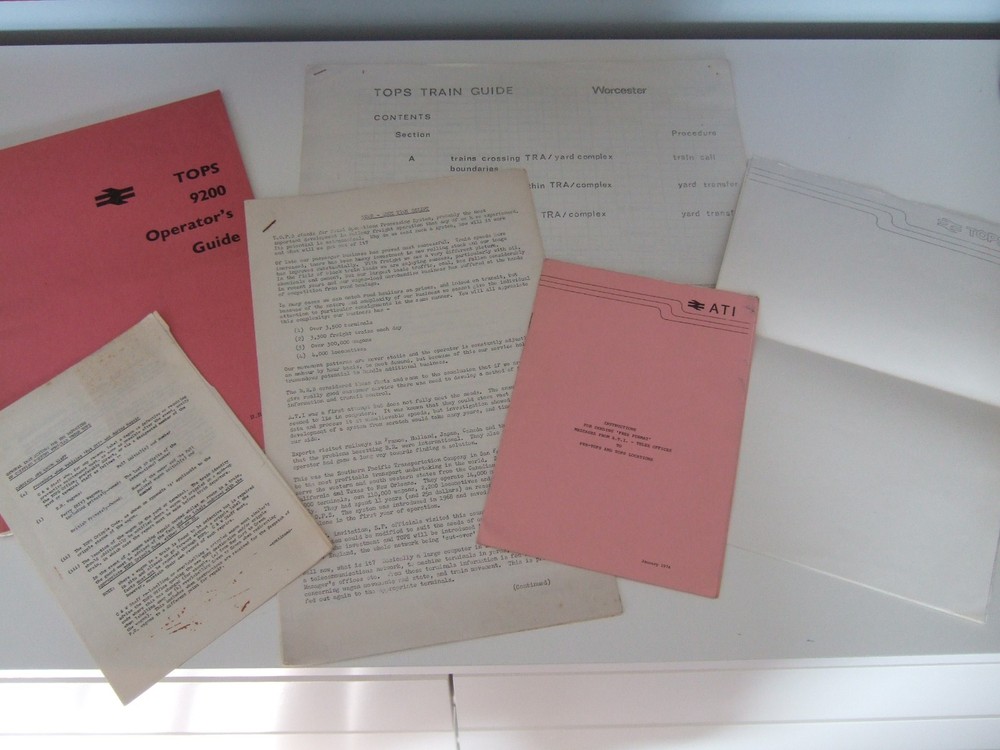 BRITISH RAIL. TOPS 9200 Operator's Guide + Other Paperwork. Excellent Condition.