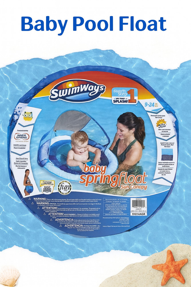 Minions🛟Baby Pool Float, Secure & Sun-Safe Fun 2-4 by Swimways