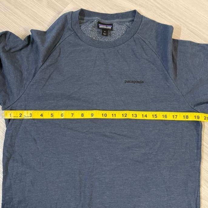 Patagonia Organic Cotton Long Sleeve Crewneck Pullover Shirt Men's Blue