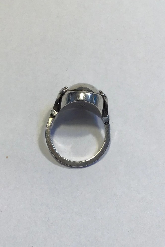 Georg Jensen Sterling Silver Ring No 51 Silver Stone