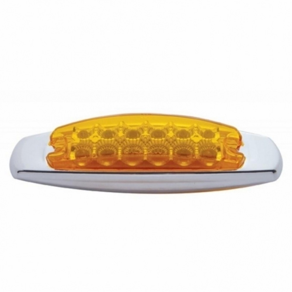 Amber LED/lens Reflector Rectangular Light With Bezel (Clearance/Marker) 12 LEDs