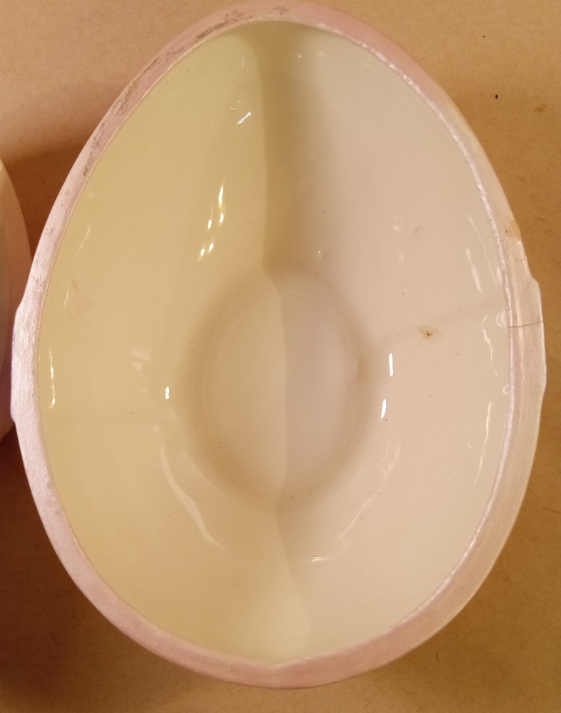 Easter Egg Lidded Candy Dish. Hand Painted. 6"x6". Oval