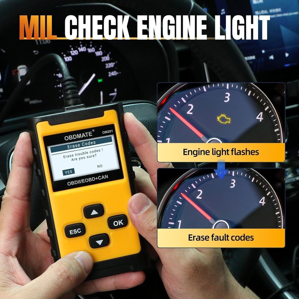 Compact OM201 Check Engine Code Reader: Your Essential OBDII Diagnostic Partner