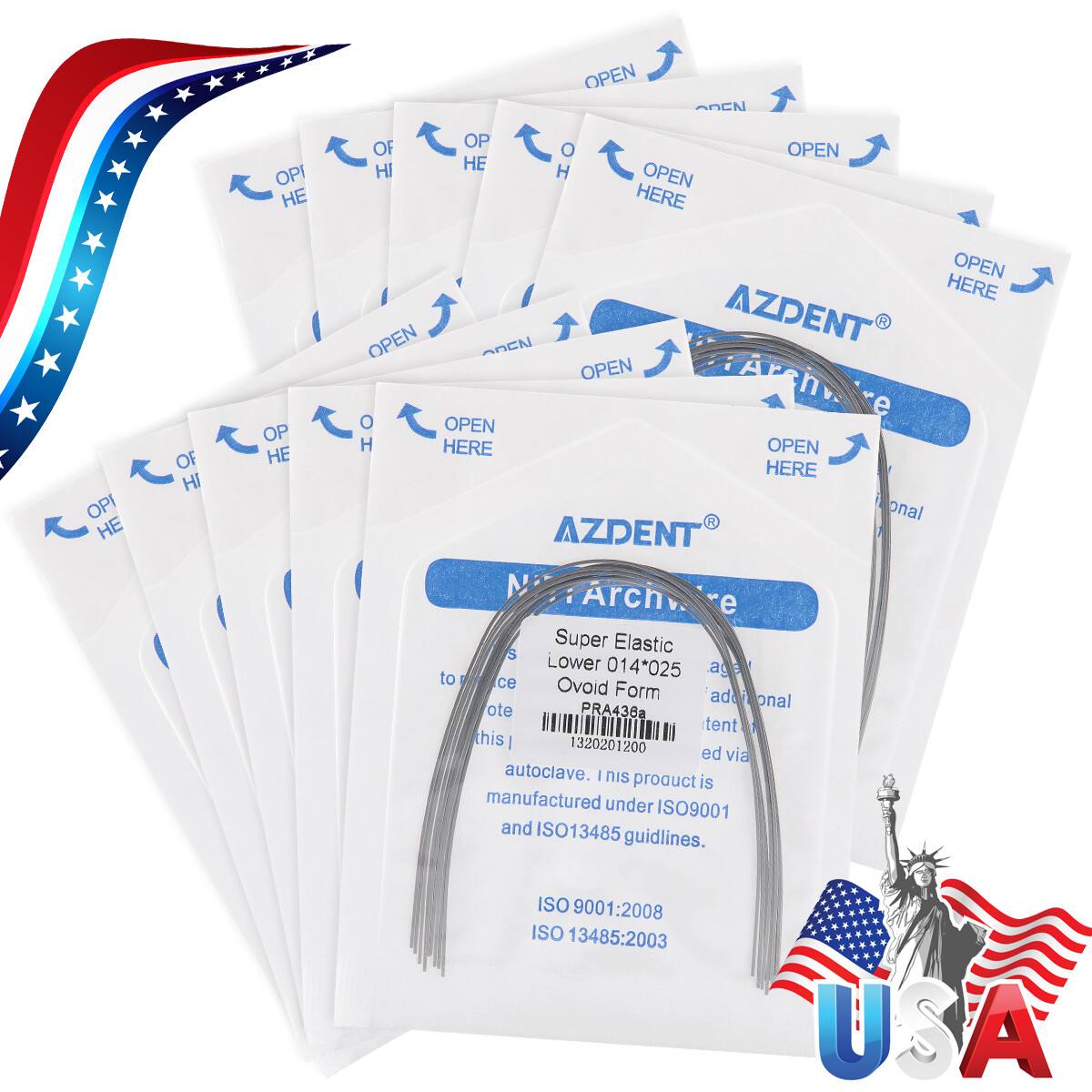 ortodoncia dental súper elástica niti arco cables Forma ovoide rectangular