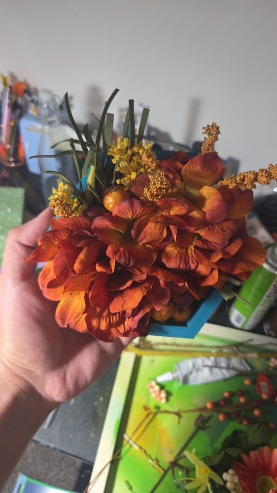 Fall Honeycomb Decretive Flower Frame