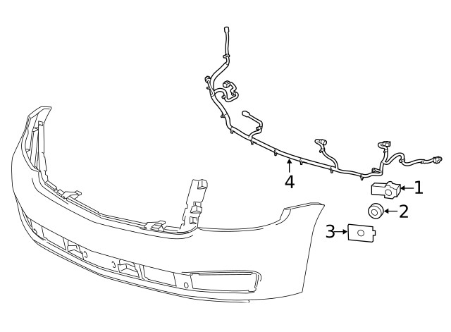 Genuine GM Front Object Alarm Sensor Wiring Harness 84421355
