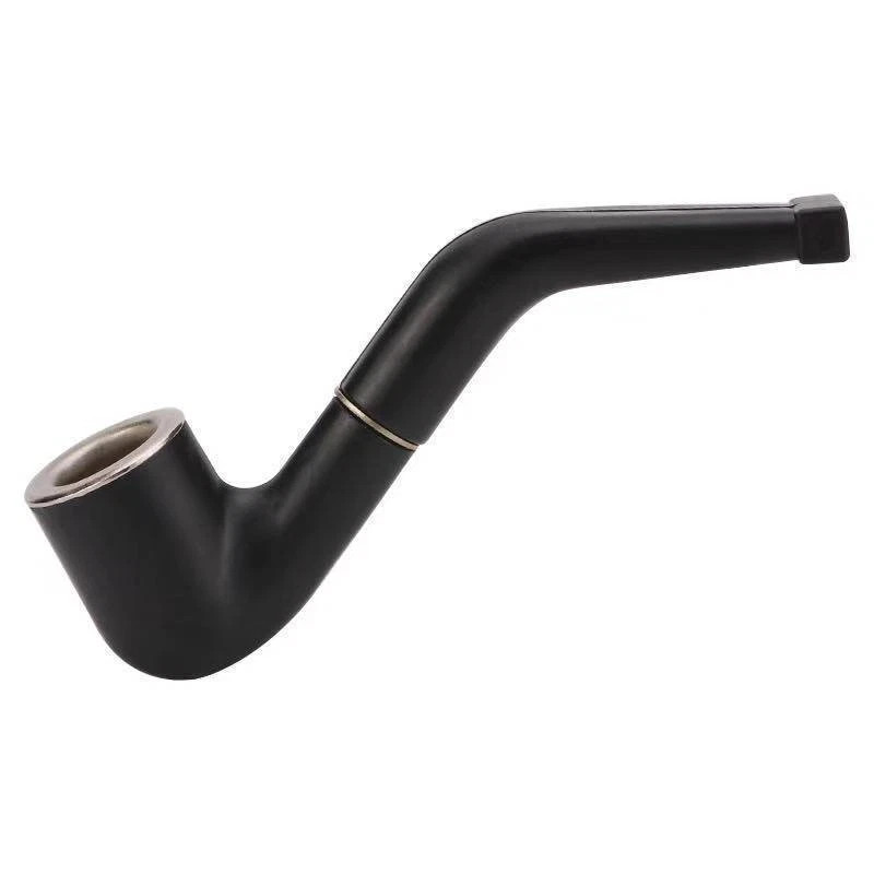 Dual-purpose Black Small Pipe Portable Plastic Filter Cigarette Set Pipe 1pc