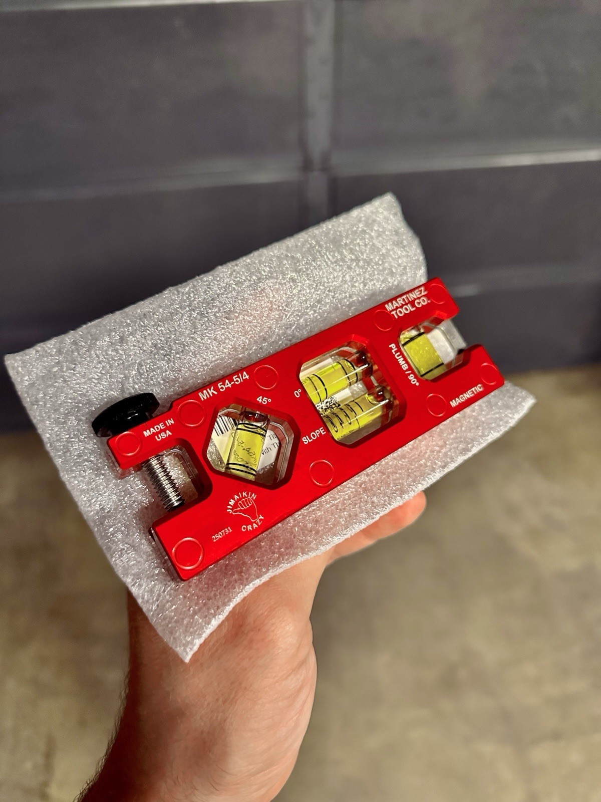 Martinez Tool Co. Titanium Core 5” Magnetic Torpedo & Conduit Level Red - USA