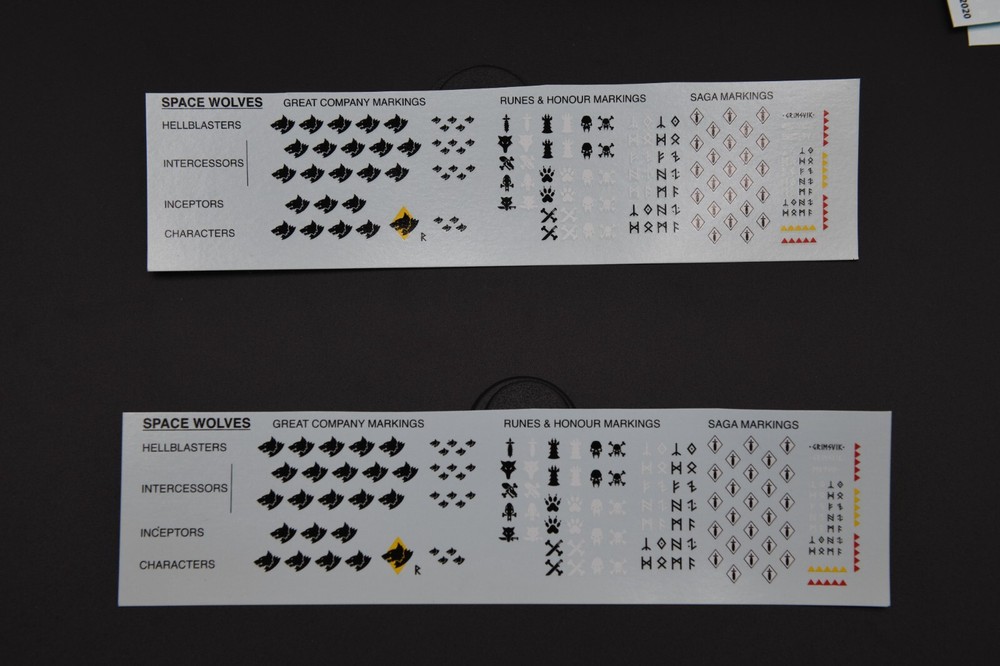 Warhammer 40k Dark Imperium Space Wolves transfer 2 SHEETS