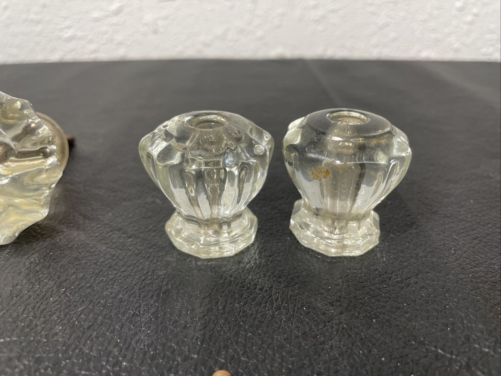 Vintage Clear Glass Crystal Cabinet &/Or Door Knobs 6, 10 & 12 sided Pulls