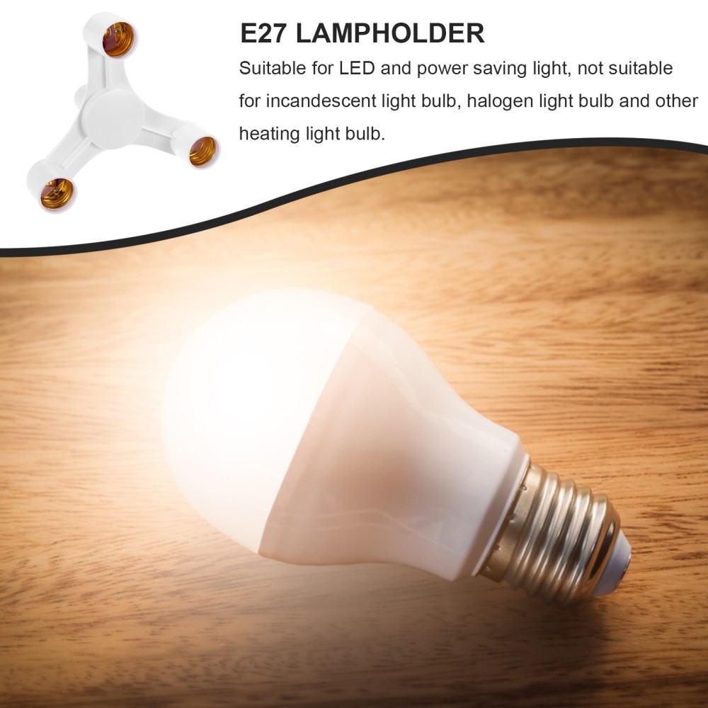 2 PCS Light Bulb Fitting Converter Lamp Accessory 3-head Lampholder
