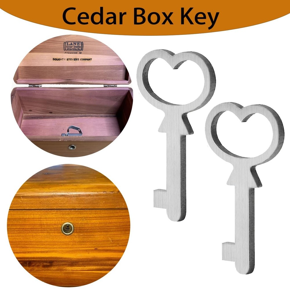 Rsoise Cedar Box Key, Replacement for Lane Mini Keepsake Boxes, Key silvery