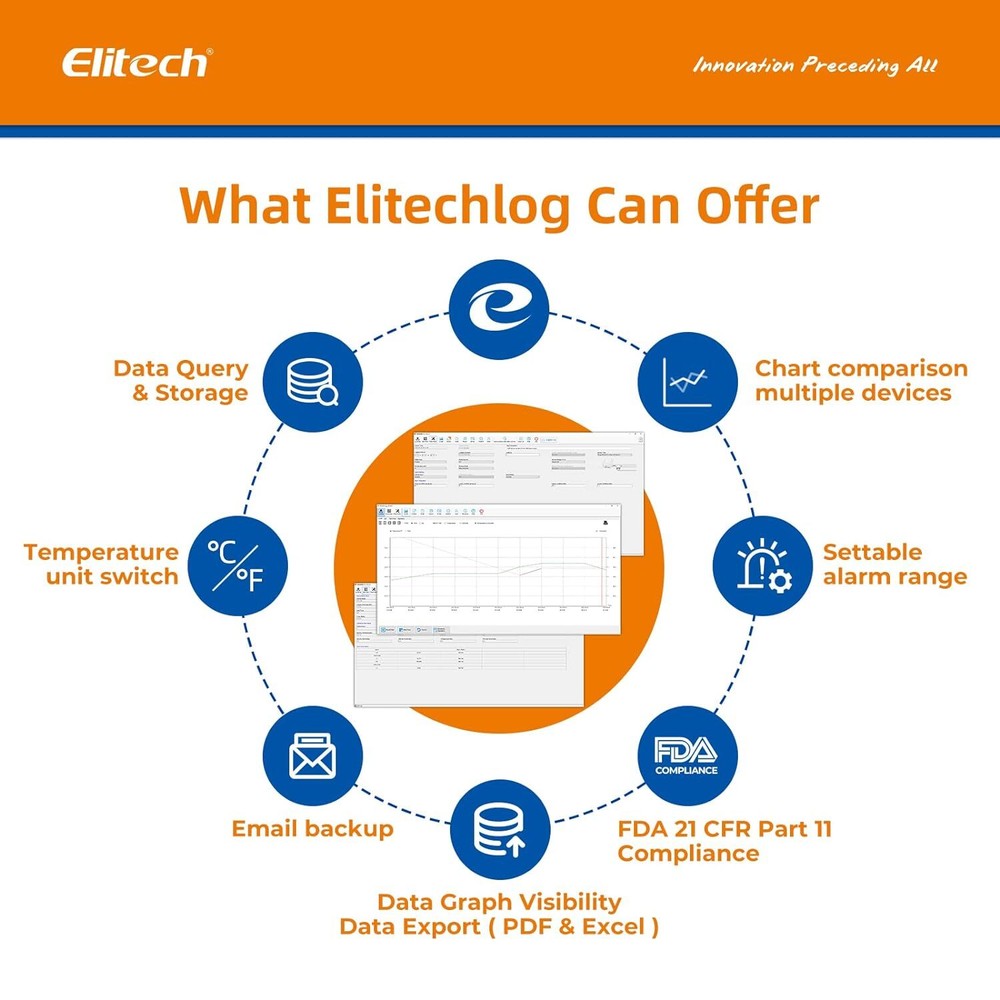 Elitech Digital Temperature Data Logger Reusable Temperature Recorder LogEt-5T