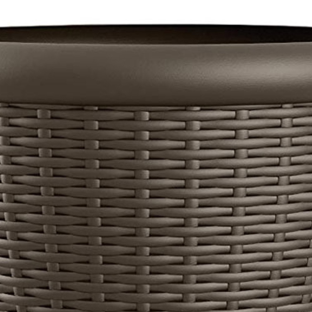 Suncast Willow 18 Inch Diameter Resin Decorative Wicker Patio Planter Pot, Java