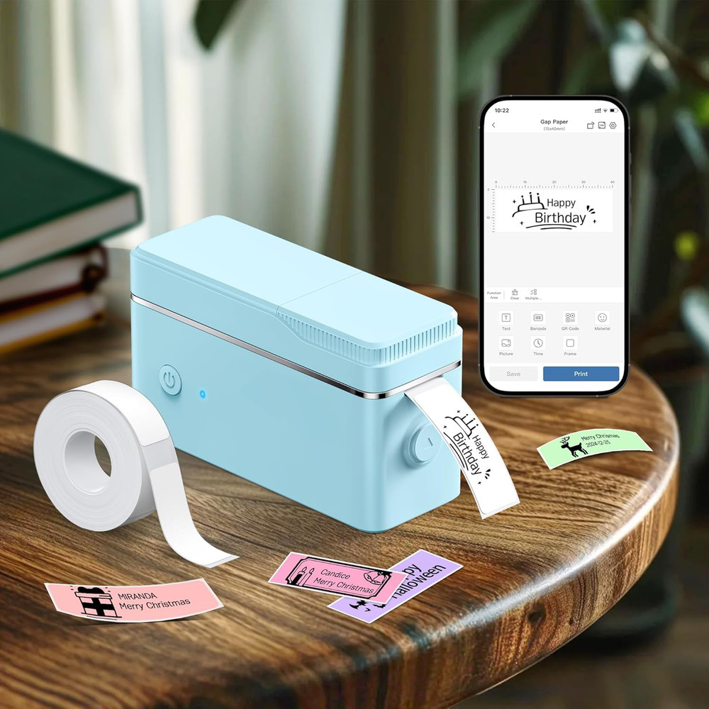 Label Maker Machine with Tape, P31S Bluetooth Label Printer, Mini Label Maker wi