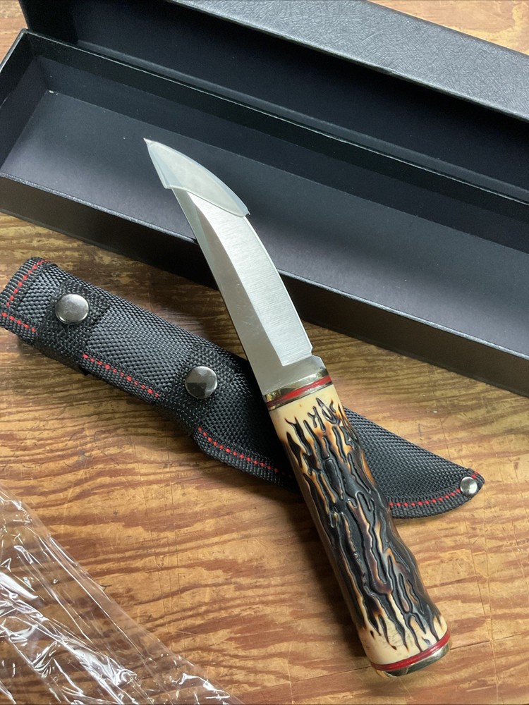 Fixed Blade Knife With Imitation Bone Handle