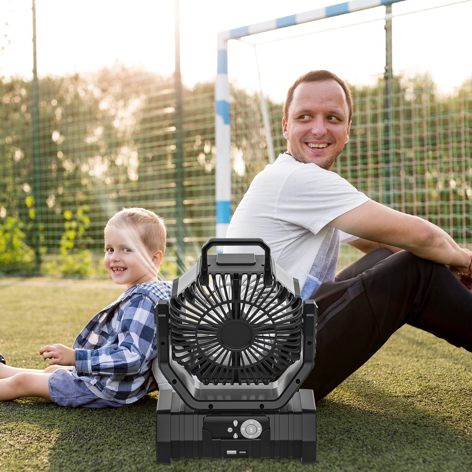 Camping Fan, 20000mAh 96Hrs Rechargeable Portable Fan with LED Lights & 4 Speeds