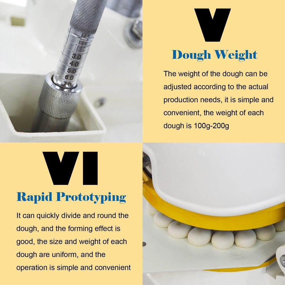 Dough Cutting Shaping Machine 100-200g Dough Separator Divider Roller Cutter