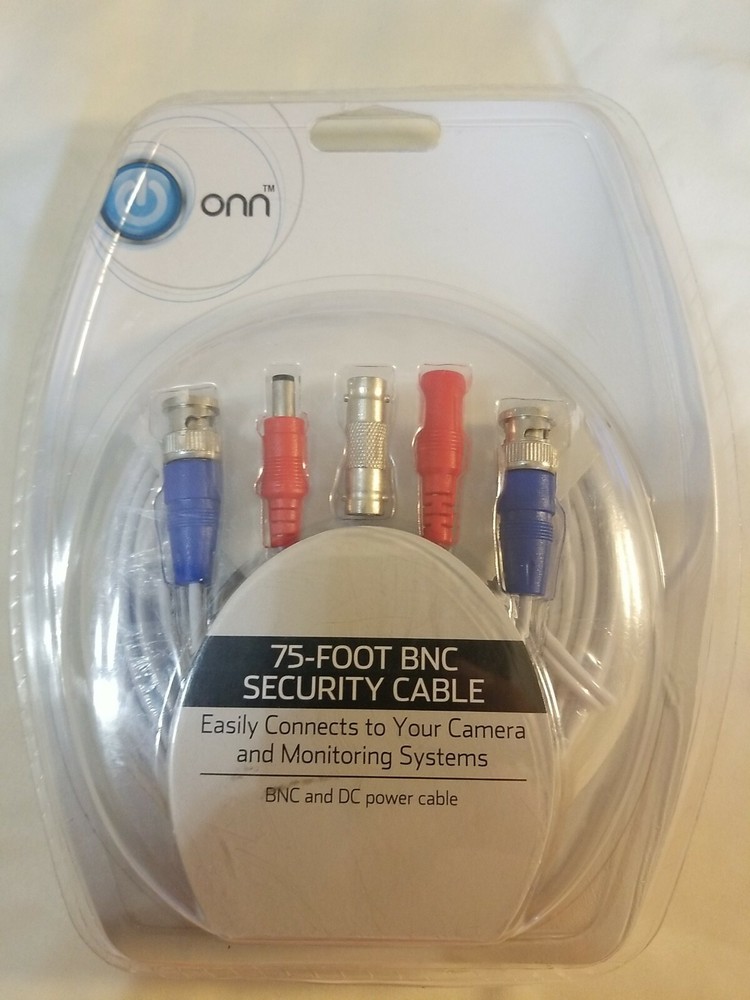 2016 Onn 75-Foot BNC Security Cable, BNC & DC Power Cable NEW